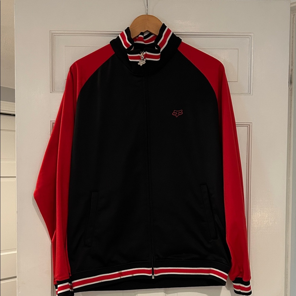 Fox Men's Black and Red Bomber Jacket